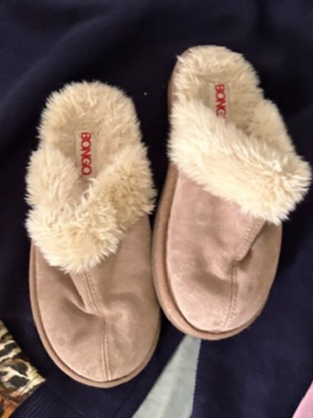 bongo tan faux leather  size 6 six womens shoes slippers house shoes slides